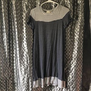 •Blue & White Striped Dress•